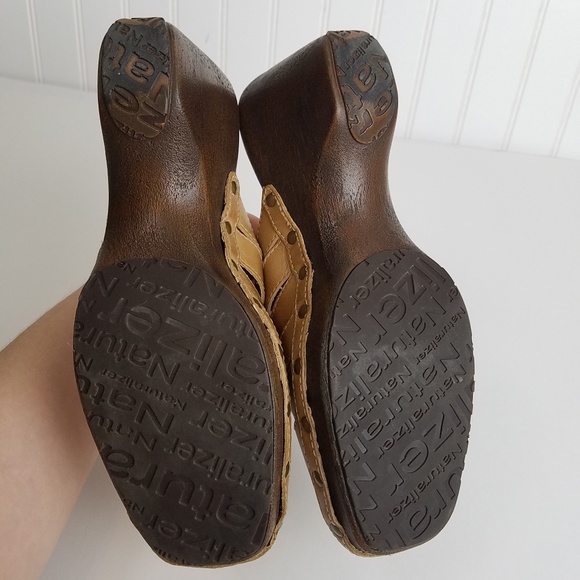 Naturalizer Camel Woven Leather Clogs Size 8.5 - Picture 5 of 8